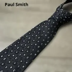 Paul Smith ポールスミス ネクタイ 黒 ブラック 総柄 ドット 美品
