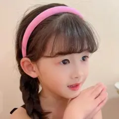 キッズ ピンク シンプル 子供 カチューシャ 韓国 ヘアアクセサリー