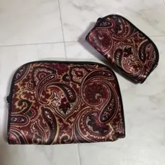 ペイズリー柄ポーチセット