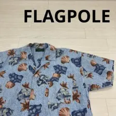 FLAGPOLE オープンカラー 開襟半袖シャツ 総柄 パジャマシャツ