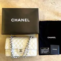 美品 CHANEL シャネル マトラッセ キャビアスキン ホワイト 希少