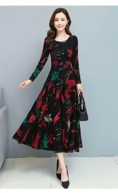 レディース　ベスト＆チェック柄シャツ　セット　長袖　シンプル　黒　緑s