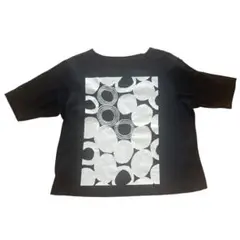 Y‘s for living黒 五分袖刺繍Tシャツ