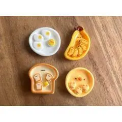 食べ物モチーフ ピンバッチ 4個セット