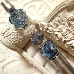手染め薔薇×手染めランタンビーズ×手染め手まり×ロンデル カスタムボールペン