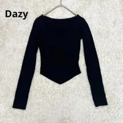 【Dazy】リブカットソー　スクエアネック　インナー　ブラック　タイト　黒
