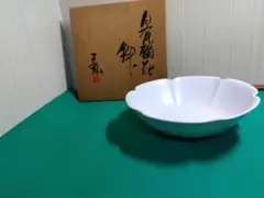京焼清水焼　蓋物　川尻一寛作　染付金襴手蓋物··5客　未使用　(木箱付き) 京焼清水焼 蓋物 川尻一寛作 染付金襴手蓋物··5客 未使用 (木箱