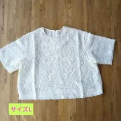 【新品】アメリカンホリック 半袖シアーブラウス　サイズL　アイボリー