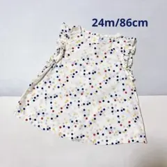 PETITBATEAU プチバトー　ドットポプリン半袖ブラウス　24m/86cm