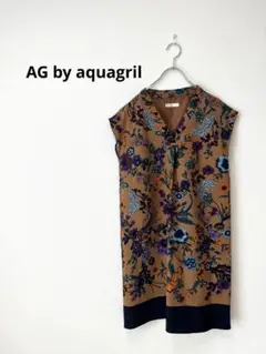 【美品】エージーバイアクアガール　花柄上品ワンピース