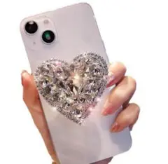スマホグリップ ポップソケット ハート スマホリング シルバー キラキラ