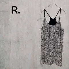 【R.】レディースキャミソール　チュニック　水玉　黒✖️白　M 夏　総柄　可愛い