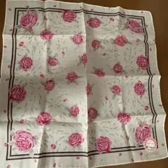 BＯＦAＲＩＣＨピンクバラ柄ハンカチ。新品未使用。シール付き