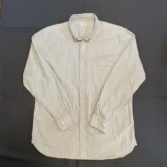 【美品】ユニクロ　オックスフォードシャツ　ストライプ　XLサイズ