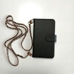 スマホショルダー　スマホケース　手帳型　チェーン付き