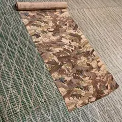 【新品未使用】染小紋＜手染加工品・人物茶屋風景文＞長さ４ｍ７５ｃｍ　正絹　反物
