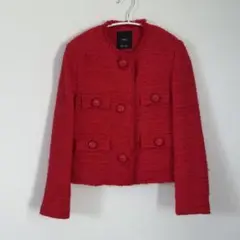MNG ノーカラージャケット S レッド
