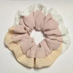 ハンドメイドダブルフリルシュシュ
