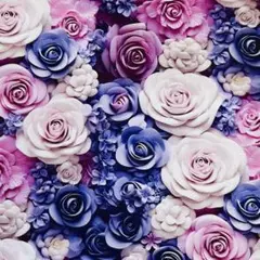 ❣️【限定】☆鮮やかなバラ&紫陽花柄立体感　綿100% シーチング生地110x1M