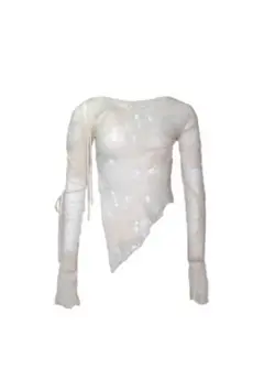 S knit fit top cocoon wht Theredthread