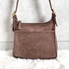 美品 OLD COACH オールドコーチ スエードショルダーバッグ ブラウン