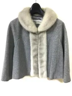 クリスチャンオジャール ファーコート グレー カシミヤ ミンク リアルファー