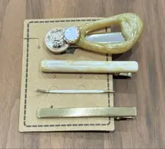 在庫一掃　髪留めセット　イエロー