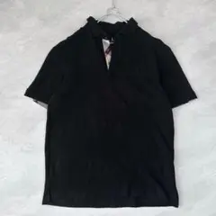 ブラックレーベル クレストブリッジ CBチェック ポロシャツ Lサイズ ブラック