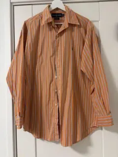 Ralph Lauren M オレンジストライプシャツ　ラルフローレン