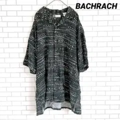 【BACHRACH】半袖 総柄シャツ 薄手 ゆるだぼ お洒落 ヴィンテージ L