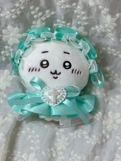 10cm ちびぐるみ ぬい服 フリルドレス&ヘッドドレスセット ミントグリーン