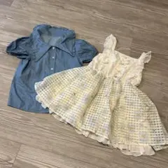 7Y ノースリーブワンピースとブラウスセット