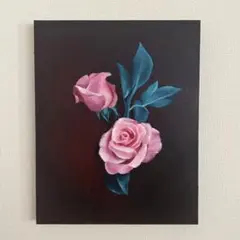 薔薇の絵画 赤 原画 《1点限り!!》