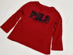 【ラルフローレン 正規品】 赤色POLOロゴ長袖Tシャツ18M 85
