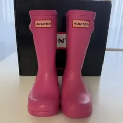 HUNTER ピンク 長靴 バックル付き19.3センチ