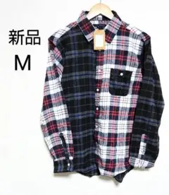 【新品】ARCADE ネルシャツ 長袖シャツ ブラック×レッド Mサイズ