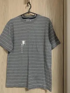 TOPVALU グレー ストライプ Tシャツ M メンズ
