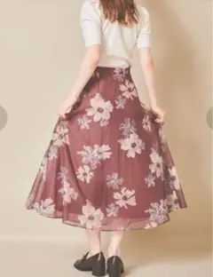 【美品】31 Sons de mode 水彩花柄フレアスカート