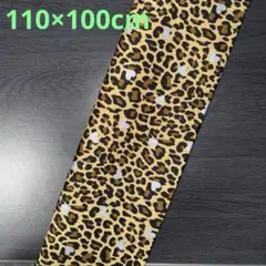 【1点限定】ラメ入りハート豹柄生地　オックス　《110×100cm》