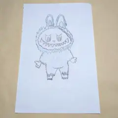 ラブブ　水色　子供が描いた絵☆