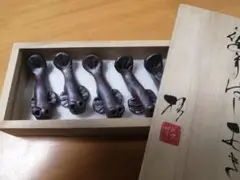 陶器ハゼ箸置5個セット　箸枕　アンティーク　骨董