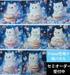 ♡セミオーダー受付中♡　にゃんことマカロン　222 　✽soul生地✽様パネル
