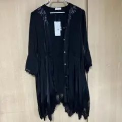 axes イレヘムシャツチュニック ブラック　黒　ヘム　前開き　羽織 Mサイズ