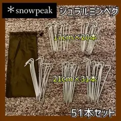【送料無料】snowpeak ジュラルミンペグ 51本セット ケース付き