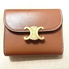 セリーヌCELINE トリオンフスモールフラップウォレット完売カラータンキャメル