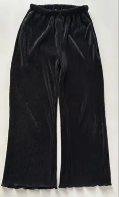 しまむら　リブフレアパンツ　140 ガールズ　黒