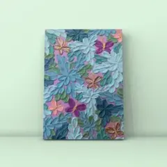 絵画 蝶とお花 テクスチャーアート 現代アート 絵画 抽象画 原画 アートパネル