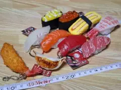 【リアル食品シリーズ】寿司一貫　８種コンプセット+焼き餃子×1、エビフライ×1