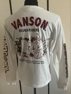 VANSON トムとジェリー コラボ　刺繍　ロングT サイズM ホワイト