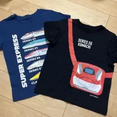 新品未使用品　新幹線デザイン Tシャツ 2枚セット　こまち　はやぶさ　110cm